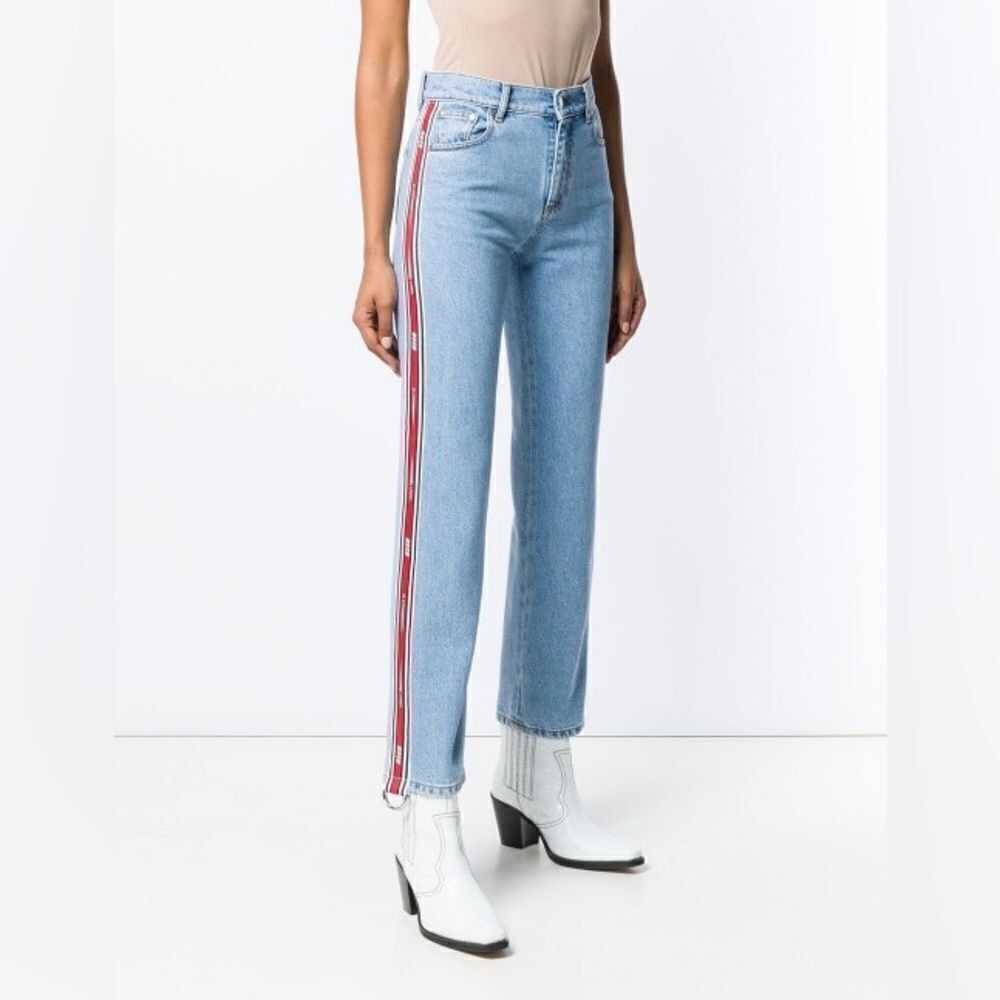 MSGM Logo Side Stripe Straight Jeans